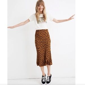 Madewell Painted Spots Midi Slip Skirt. Size 2